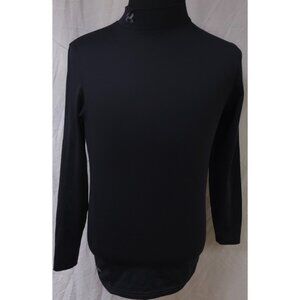 Under Armour Mens Small Fitted Black Mock Neck Long Sleeve Cold Gear Shirt Top